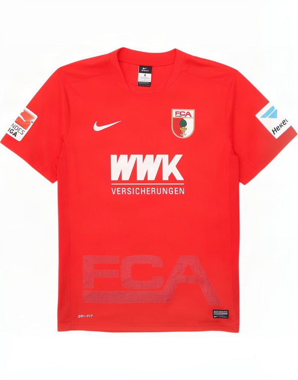 Nike Herre FC Augsburg Grafisk T-Shirt Top Medium Rød Polyester