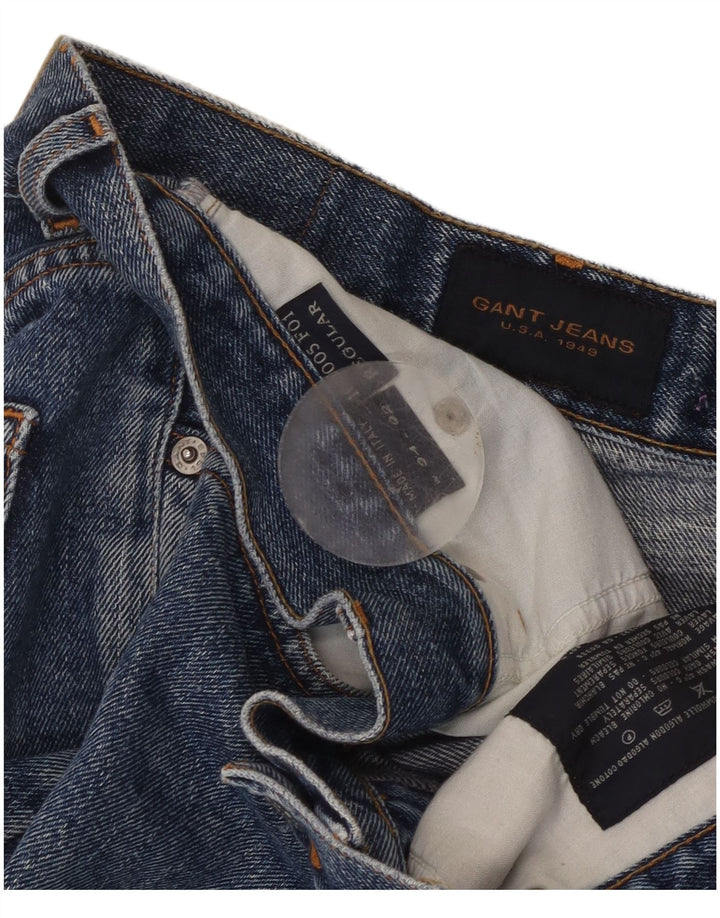 Gant Herre Regular Straight Jeans W34 L27 Blå Bomuld