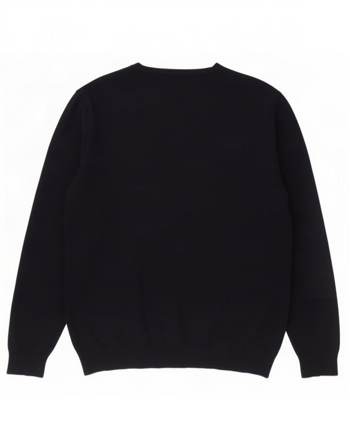 Zara Herre V-hals sweater 2XL marineblå