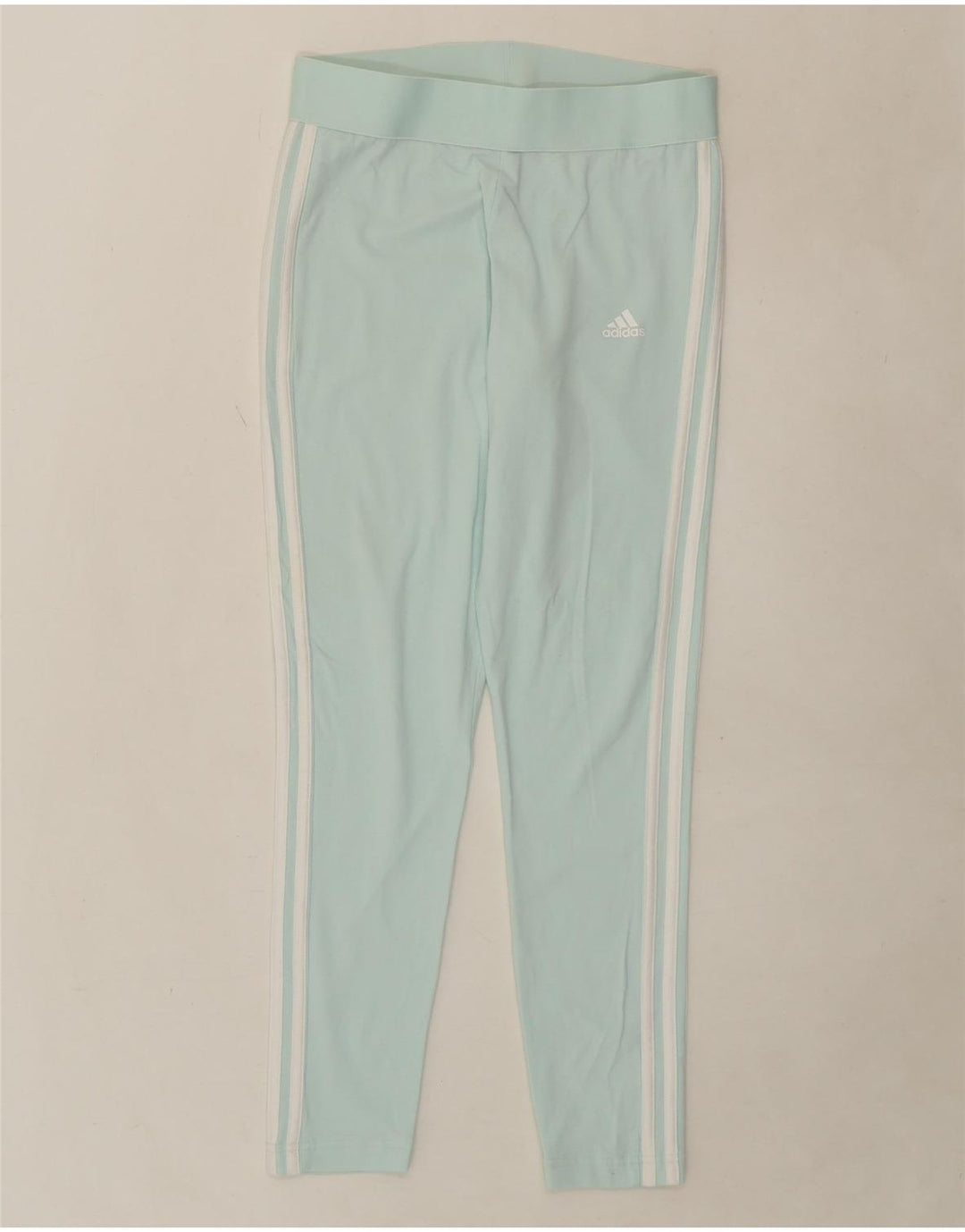 ADIDAS Womens Leggings UK 12/14 Medium  Turquoise Cotton Vintage Adidas and Second-Hand Adidas from Messina Hembry 