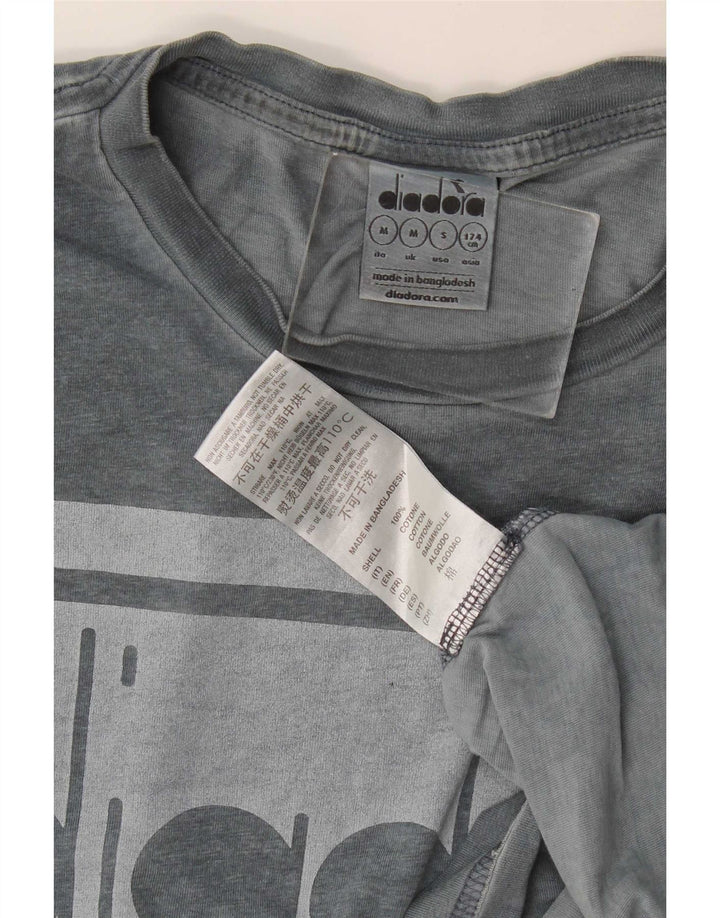 Diadora Herre grafisk T-shirt top mellemgrå bomuld