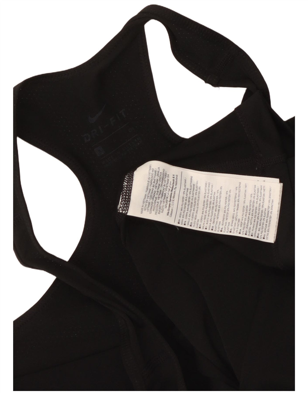 Nike Dame Grafisk Vest Top UK 10 Small Black Polyester