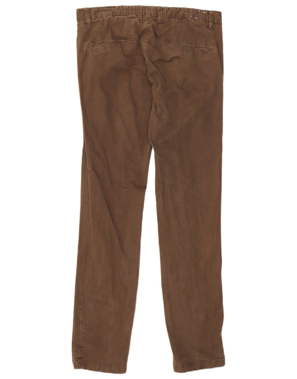 Zara Herre Slim Chino Bukser EU 44 Large W34 L34 Brun Bomuld