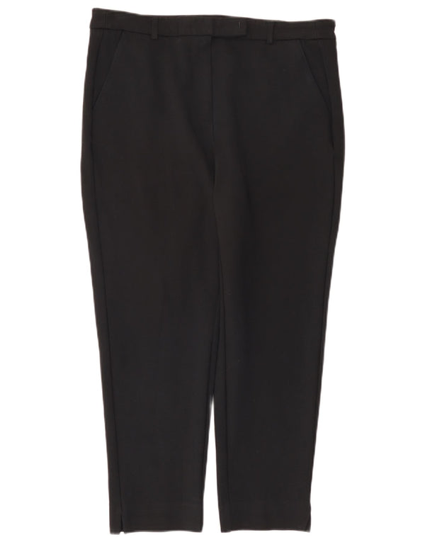 Marks & Spencer Dame Crop Suit Bukser UK 14 Large W34 L24 Sort Viscose