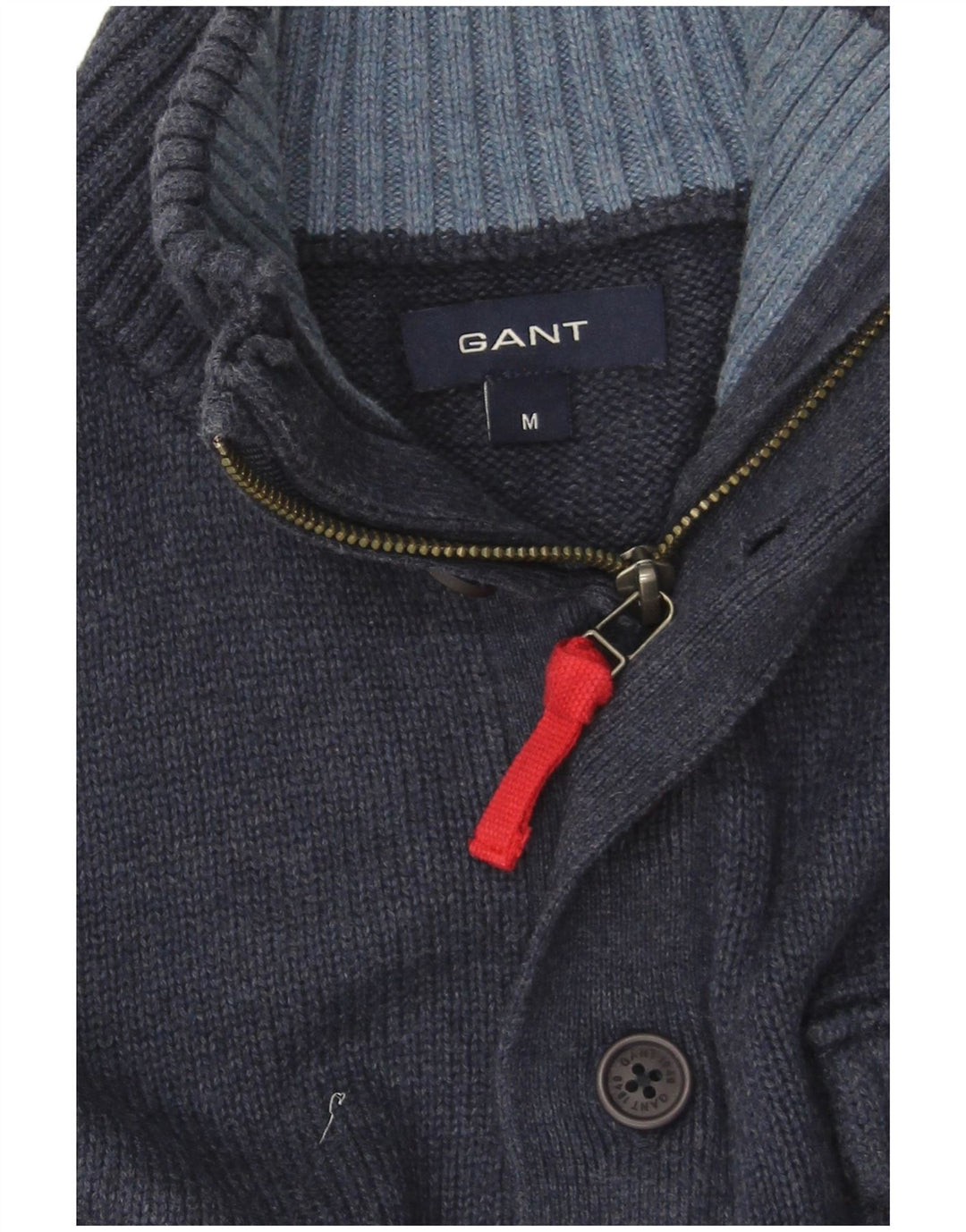 Gant Herre Button Neck Jumper Sweater Medium Navy Blue