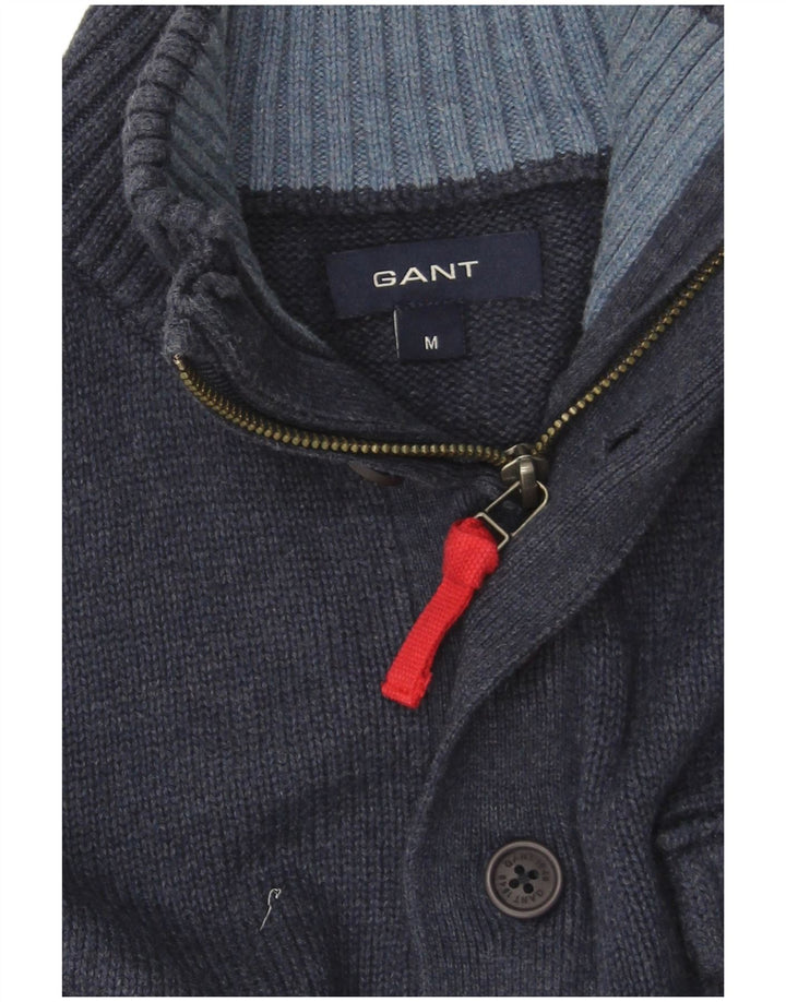 Gant Herre Button Neck Jumper Sweater Medium Navy Blue