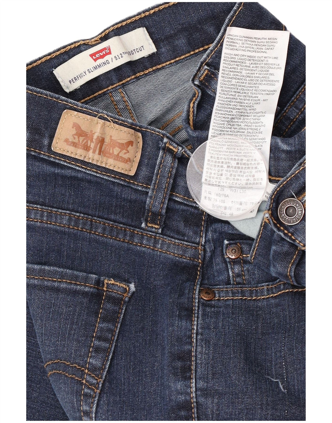 Levi's Womens 512 Perfectly Slanking Bootcut Jeans W31 L30 Blue Cotton