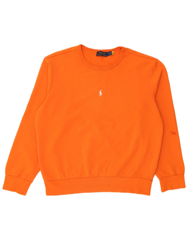 Polo Ralph Lauren Dame Oversized Sweatshirt Jumper UK 14 Medium Orange