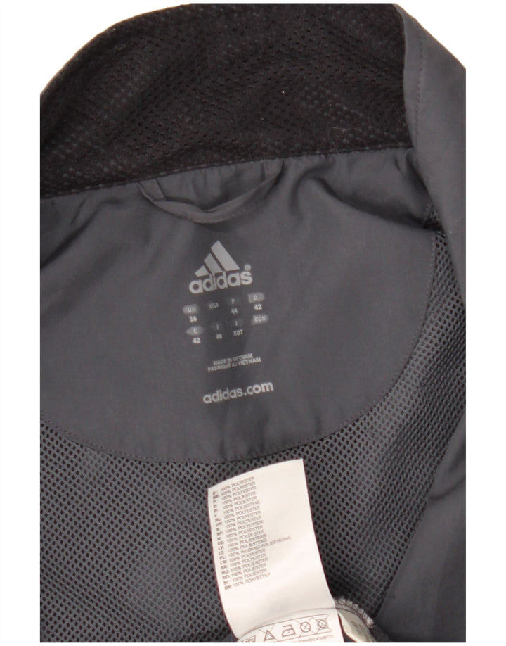 Adidas Womens Clima Proof Tracksuit Top Jacket UK 16 Large Grå Polyester
