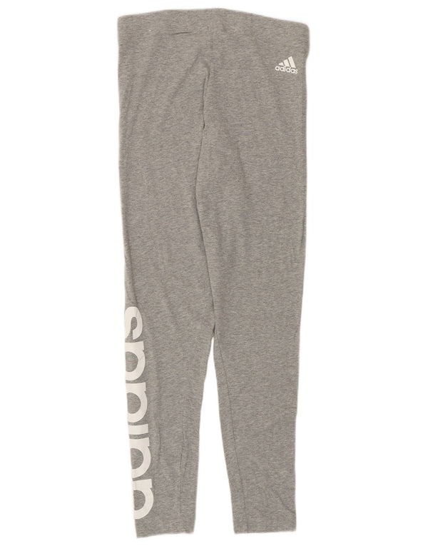 ADIDAS Grafiske Leggings til kvinder UK 12/14 Medium Grey Bomuld