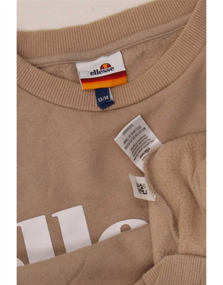 Ellesse Boys Grafisk Sweatshirt Jumper 13-14 År Brun Bomuld