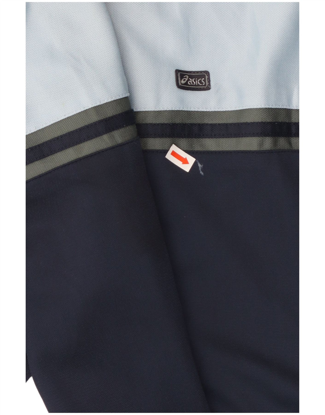 ASICS Mens Tracksuit Top Jacket XL Navy Blue Colourblock