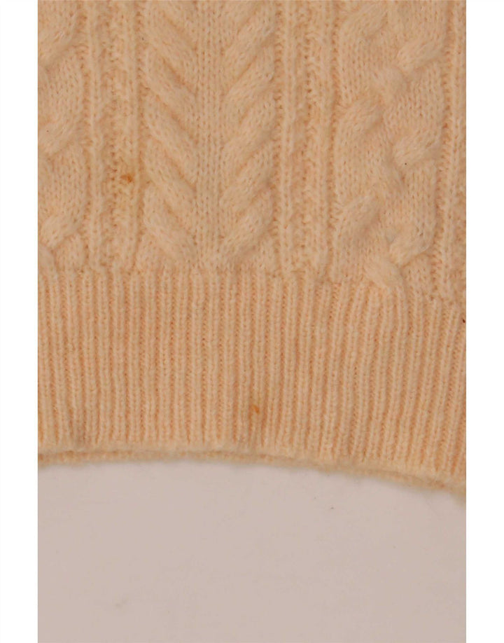Zara Dame Jumper Sweater UK 16 Stor Beige Uld