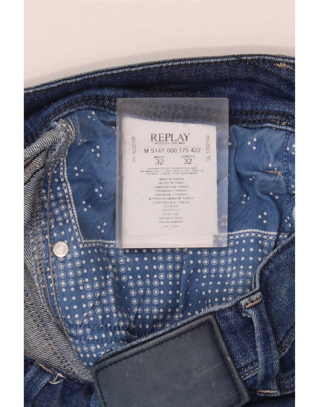 Replay Herre Slim Jeans W32 L32 Blå Bomuld