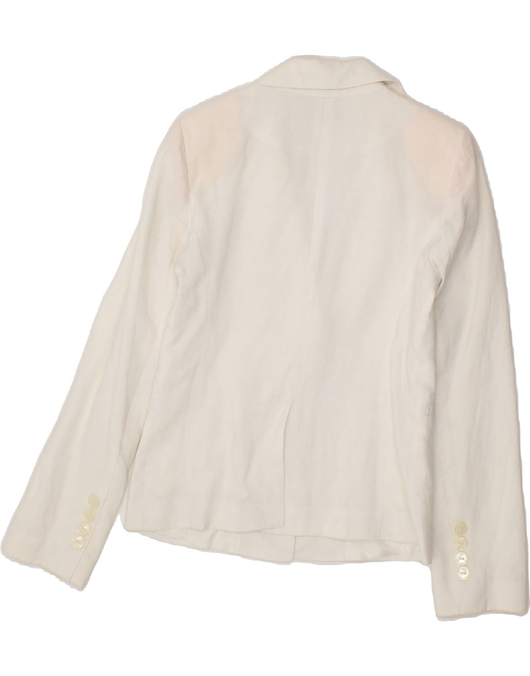 SINEQUANONE Womens 1 Button Blazer Jacket UK 12  Medium White Ramie Vintage Sinequanone and Second-Hand Sinequanone from Messina Hembry 