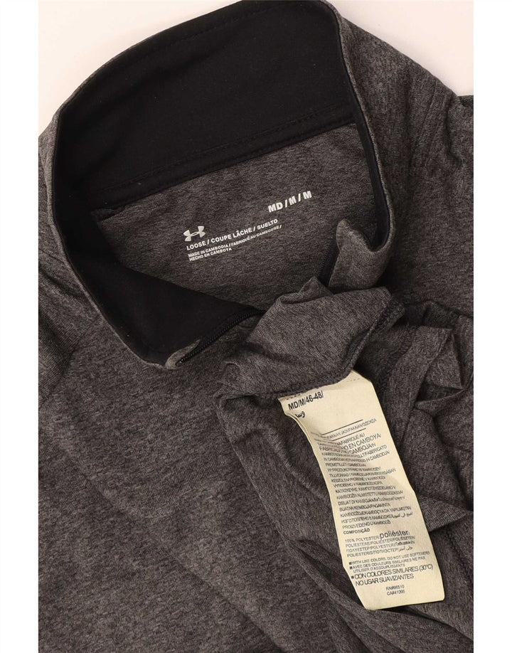 Under Armour Herre Zip Neck Top Langærmet Medium Grey Polyester