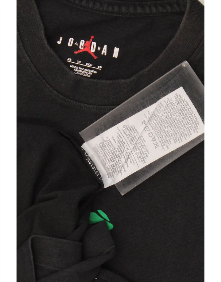 JORDAN Mens Graphic T-Shirt Top XS Black Cotton Vintage Jordan and Second-Hand Jordan from Messina Hembry 