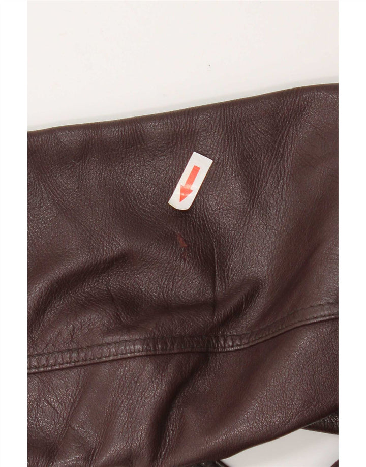Vintage læderfrakke til kvinder UK 14 Medium Burgundy læder