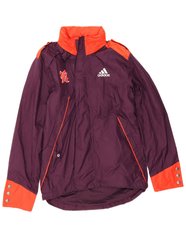 Adidas Herre Military Graphic regnjakke UK 34 XS Lilla Colourblock