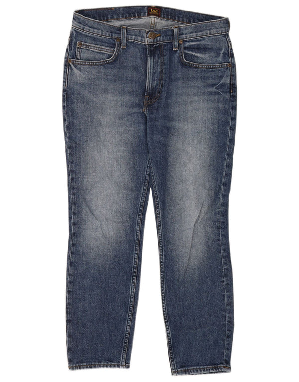 Lee Mens Rider Cropped Jeans W31 L25 blå bomuld