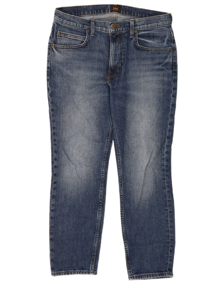 Lee Mens Rider Cropped Jeans W31 L25 blå bomuld