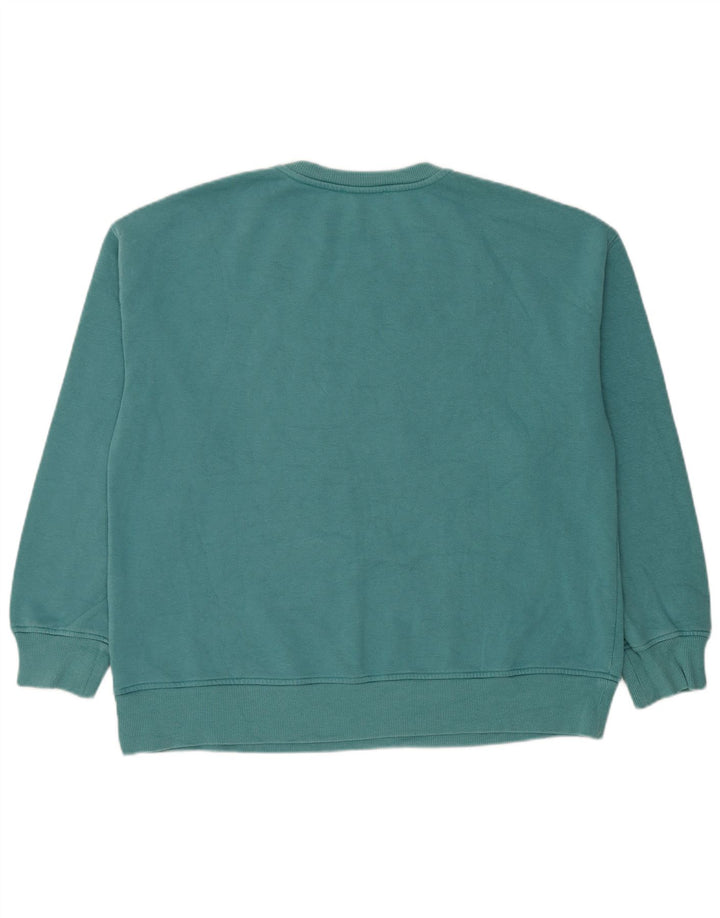 Zara Dame Grafisk Oversized Sweatshirt Jumper UK 10 Lille Blå Bomuld
