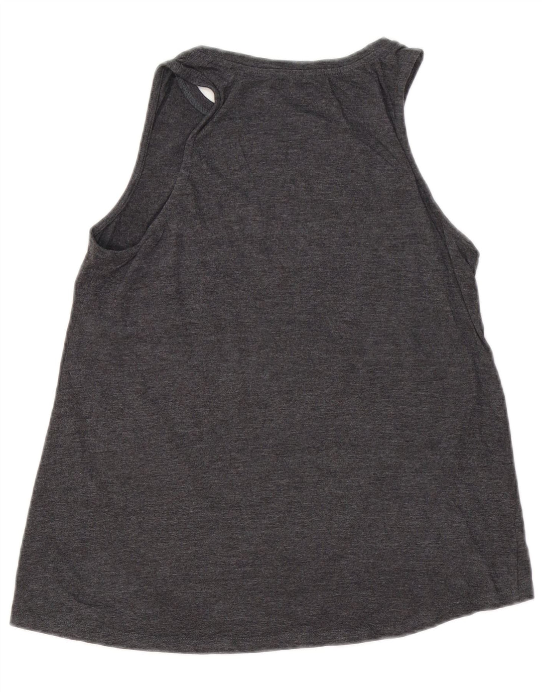 ÆGTE MERCHANDISE Dame Grafisk Vest Top UK 12 Medium Grå