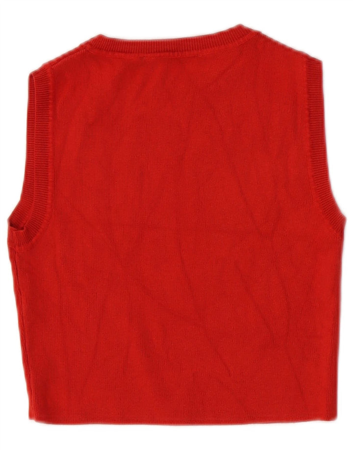 Zara Womens Crop Vest Top UK 14 Large Red Viscose
