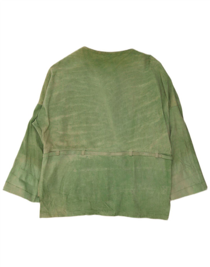 Vintage dame ruskindsjakke UK 20 2XL Grøn