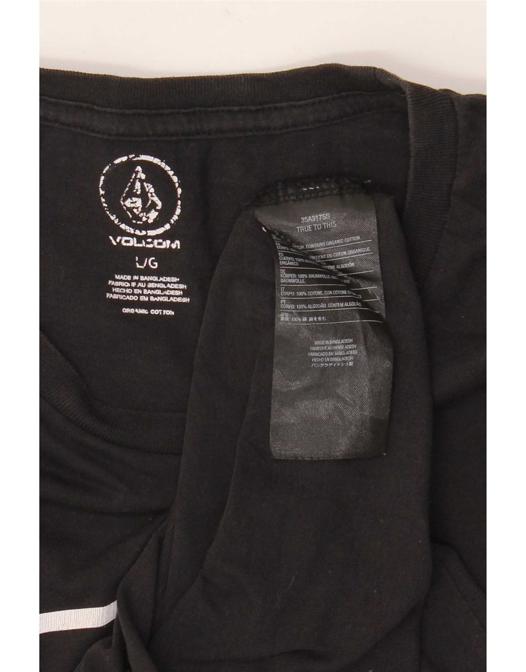 Volcom Herre Grafisk T-Shirt Top Stor Sort Bomuld