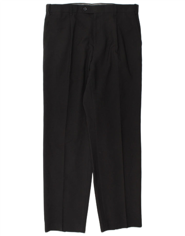 Marks & Spencer Herre Pegged Suit Bukser W36 L33 Sort Polyester