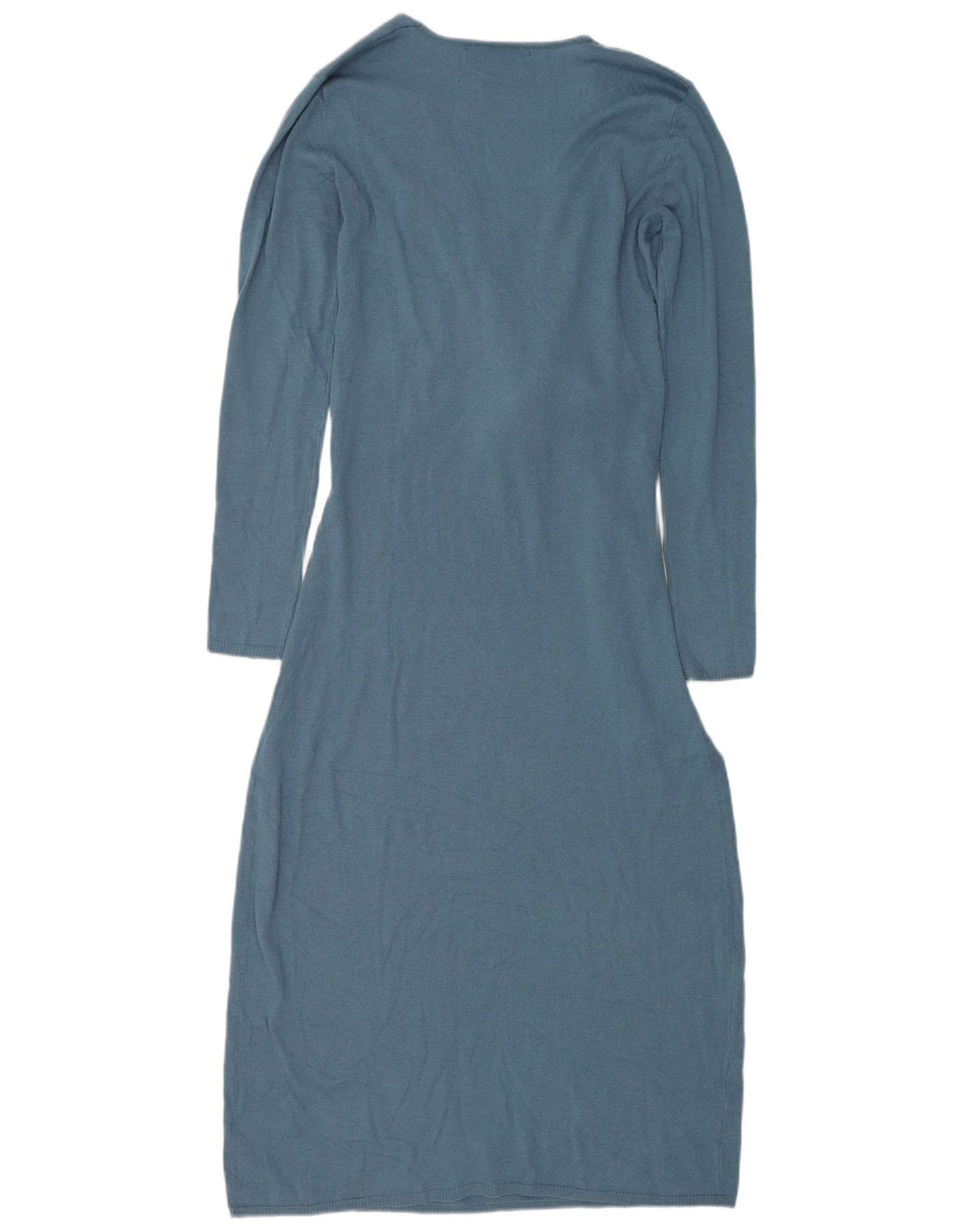 Zara Womens Front Tie Langærmet Jumper Dress UK 10 Small Blue Polyester