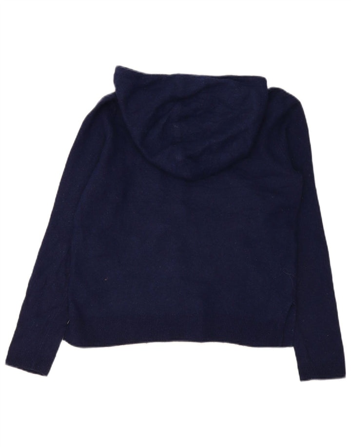 Massimo Dutti Dame Hættetrøje UK 10 Small Navy Blue Wool