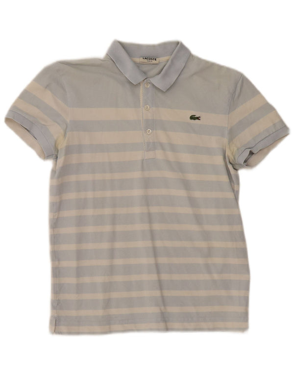 Lacoste Herre Slim Fit Polo Shirt Størrelse 2 XS Blå Stribet Bomuld