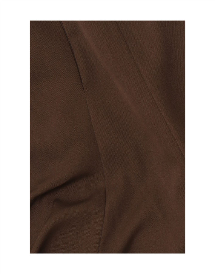 VINTAGE Kvinder Højtalje Plisseret A-line nederdel UK 12 Medium W28 Brun