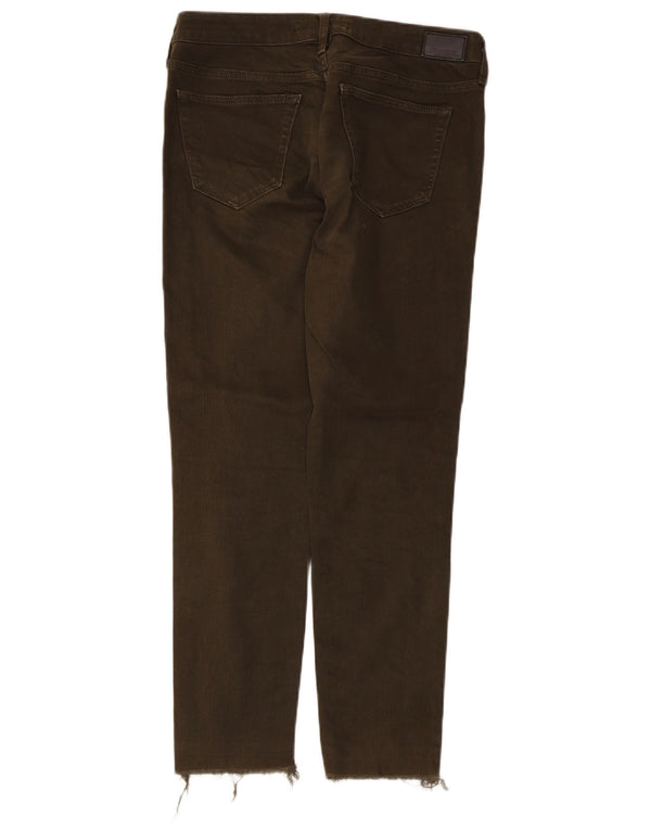 Zara Womens Z1975 Crop Slim Jeans EU 38 Small W28 L26 Khaki