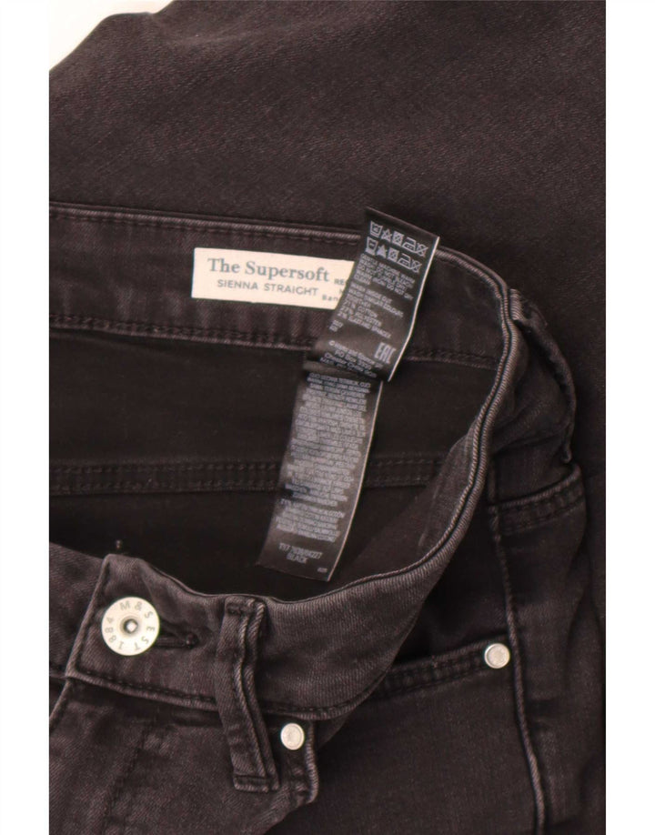 Marks & Spencer Dame Sienna Straight Jeans UK 12 Medium W30 L30 Black