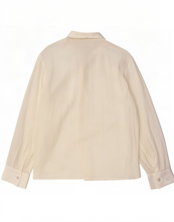 Arcadia skjortebluse til kvinder IT 46 Large Off White Acetate