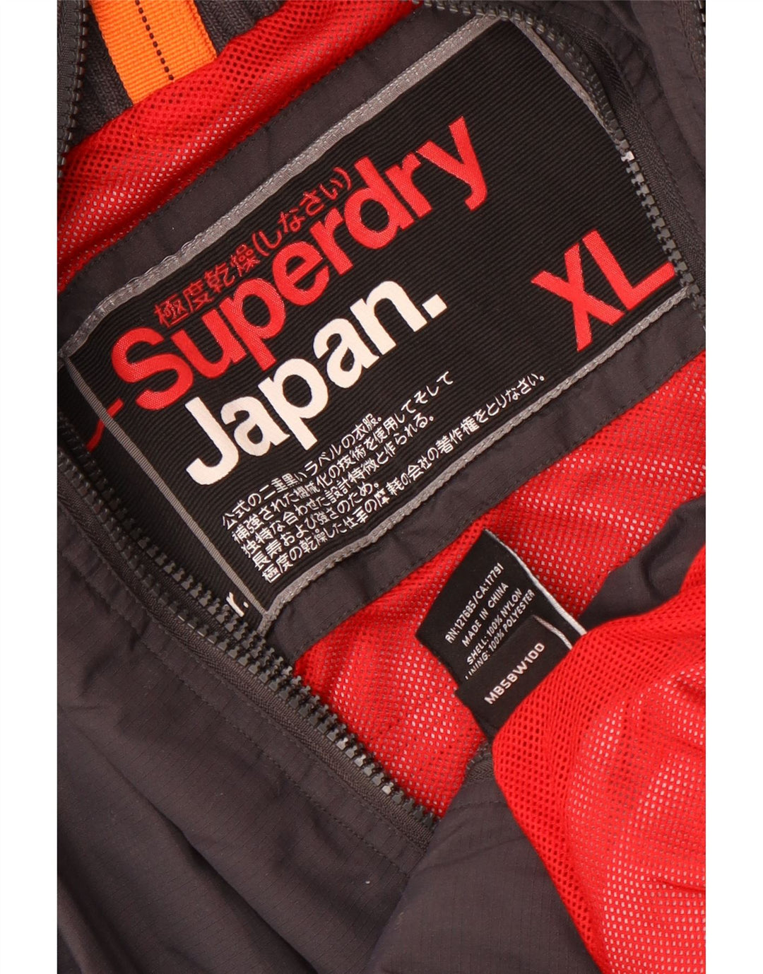 Superdry Regnjakke til mænd UK 42 XL Grå Nylon