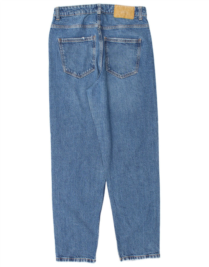 ZARA Højtaljede koniske jeans til kvinder EU 38 Small W28 L28 Blå
