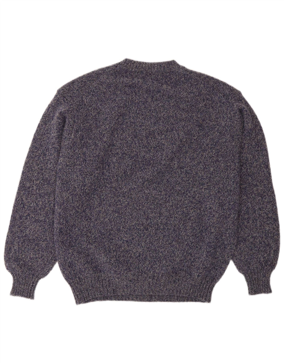 Benetton Herre Crew Neck Jumper Sweater Stor Lilla Flecked