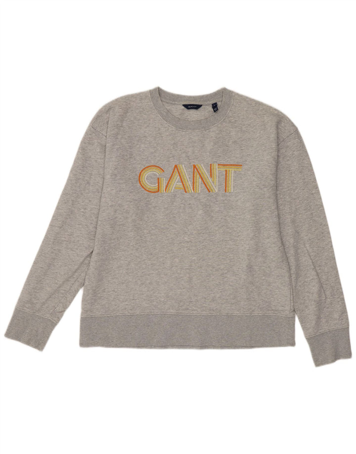 Gant Grafisk Sweatshirt Jumper UK 14 Medium Grey Bomuld