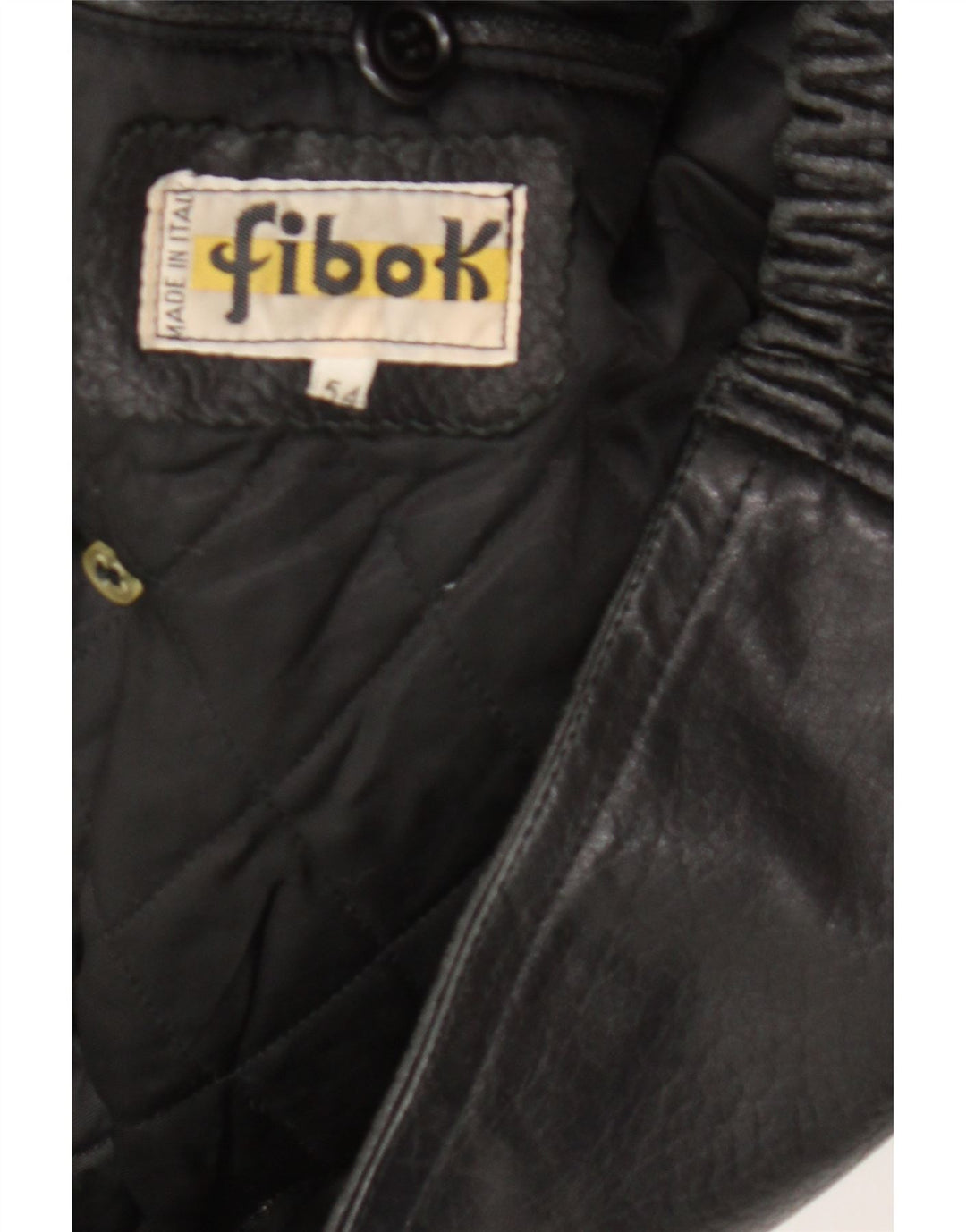 Fibok Herre Læderjakke IT 54 2XL Sort Læder