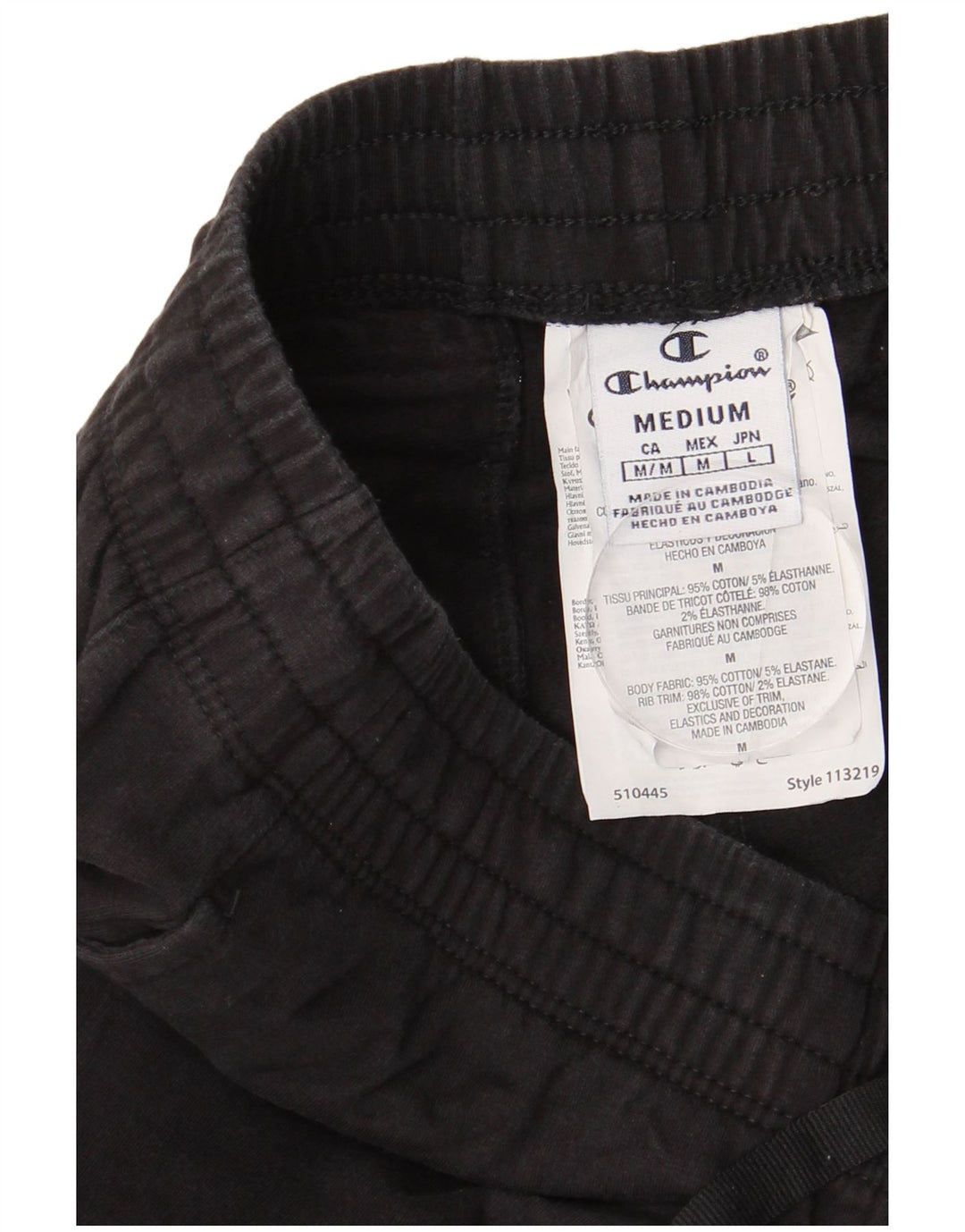 CHAMPION Grafisk træningsdragtbukser til kvinder, joggere UK 14 Medium Black