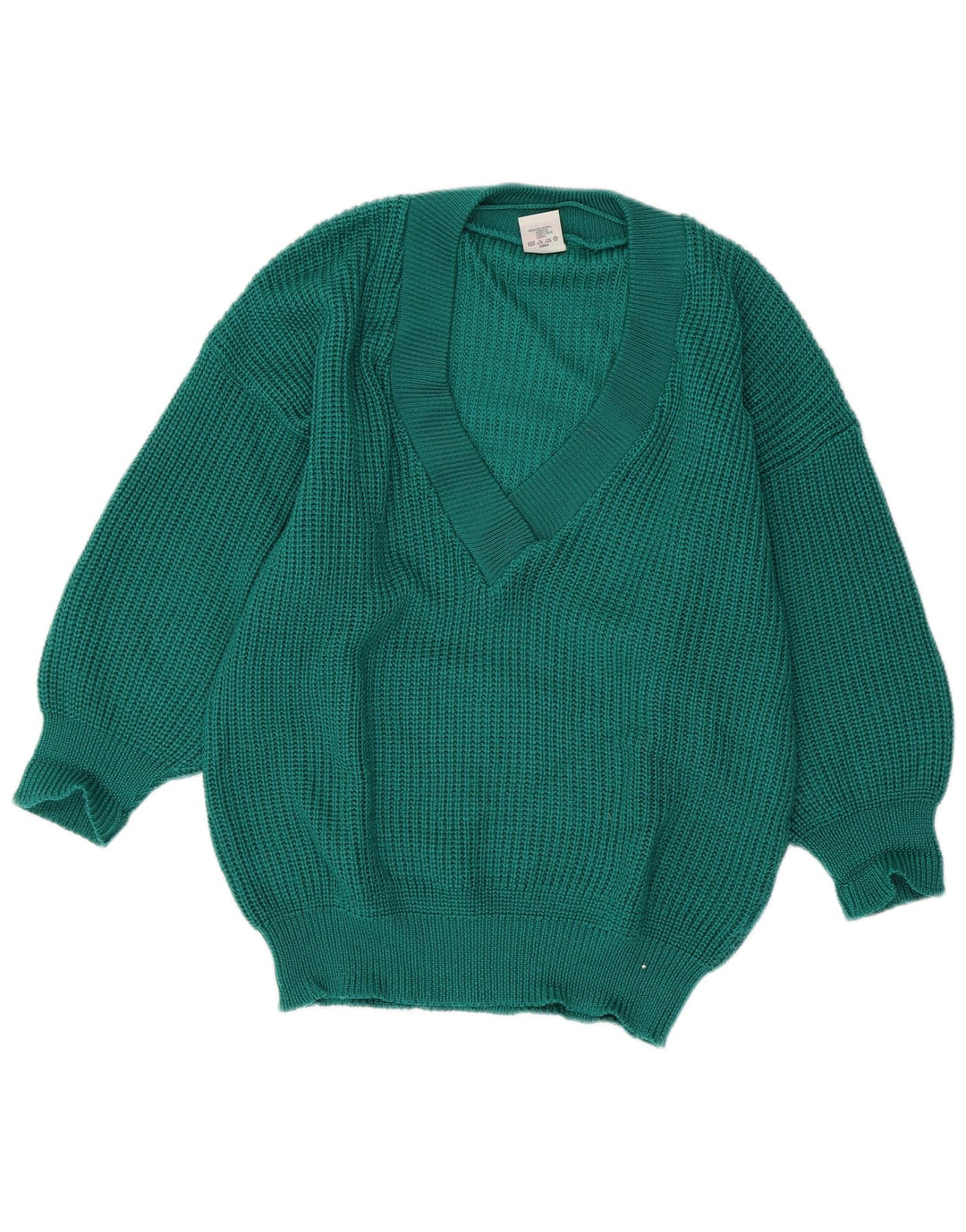 ECCO oversized trøje med V-hals til kvinder EU 40/42 Medium Grøn Akryl