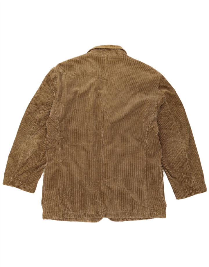 BENETTON Herre fløjlsjakke IT 50 Stor Beige Bomuld