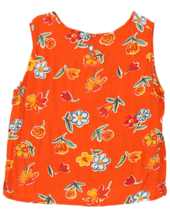 Amaranto Damevest Top UK 14 Large Orange Floral Viscose