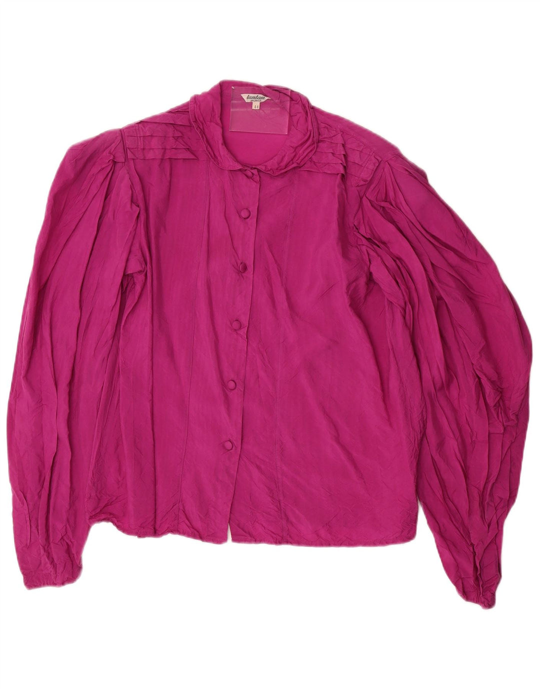 Vintage Dame Langærmet Bluse IT 44 Medium Pink