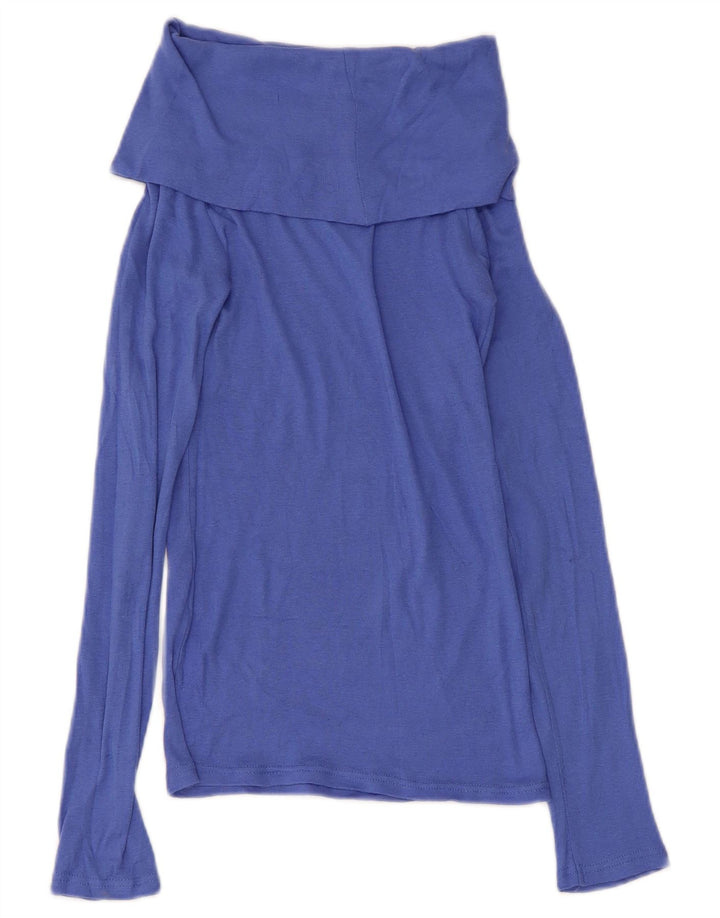 Zara Dame Roll Neck Top Langærmet UK 8 Small Blue