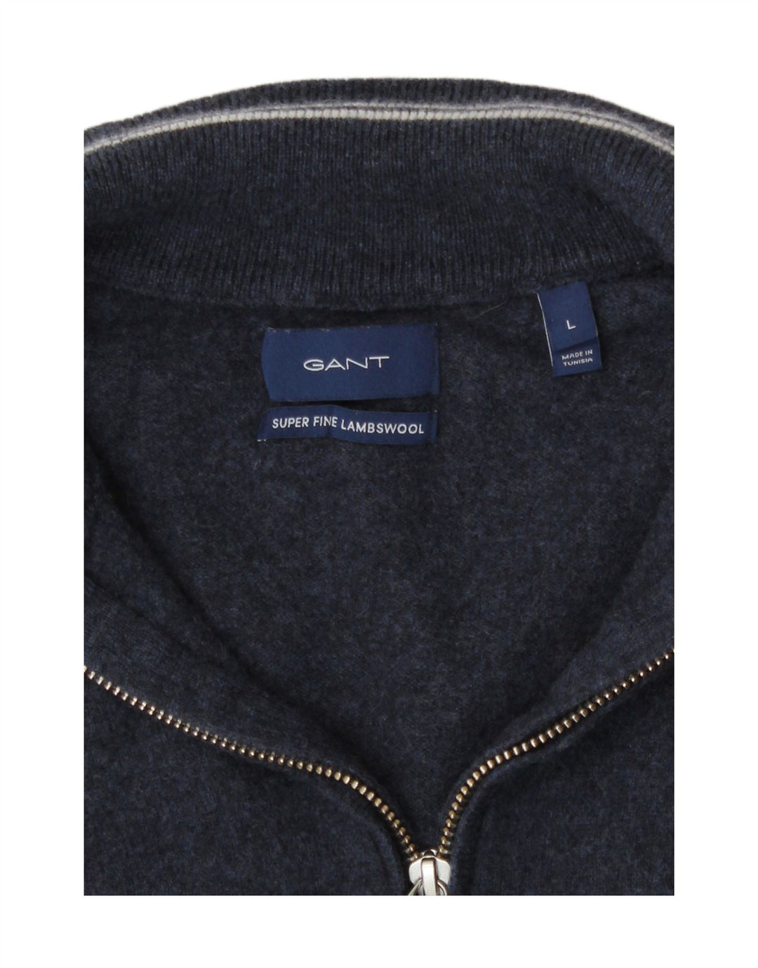 Gant drenge sweater med lynlåshals 15-16 år stor marineblå lammeuld